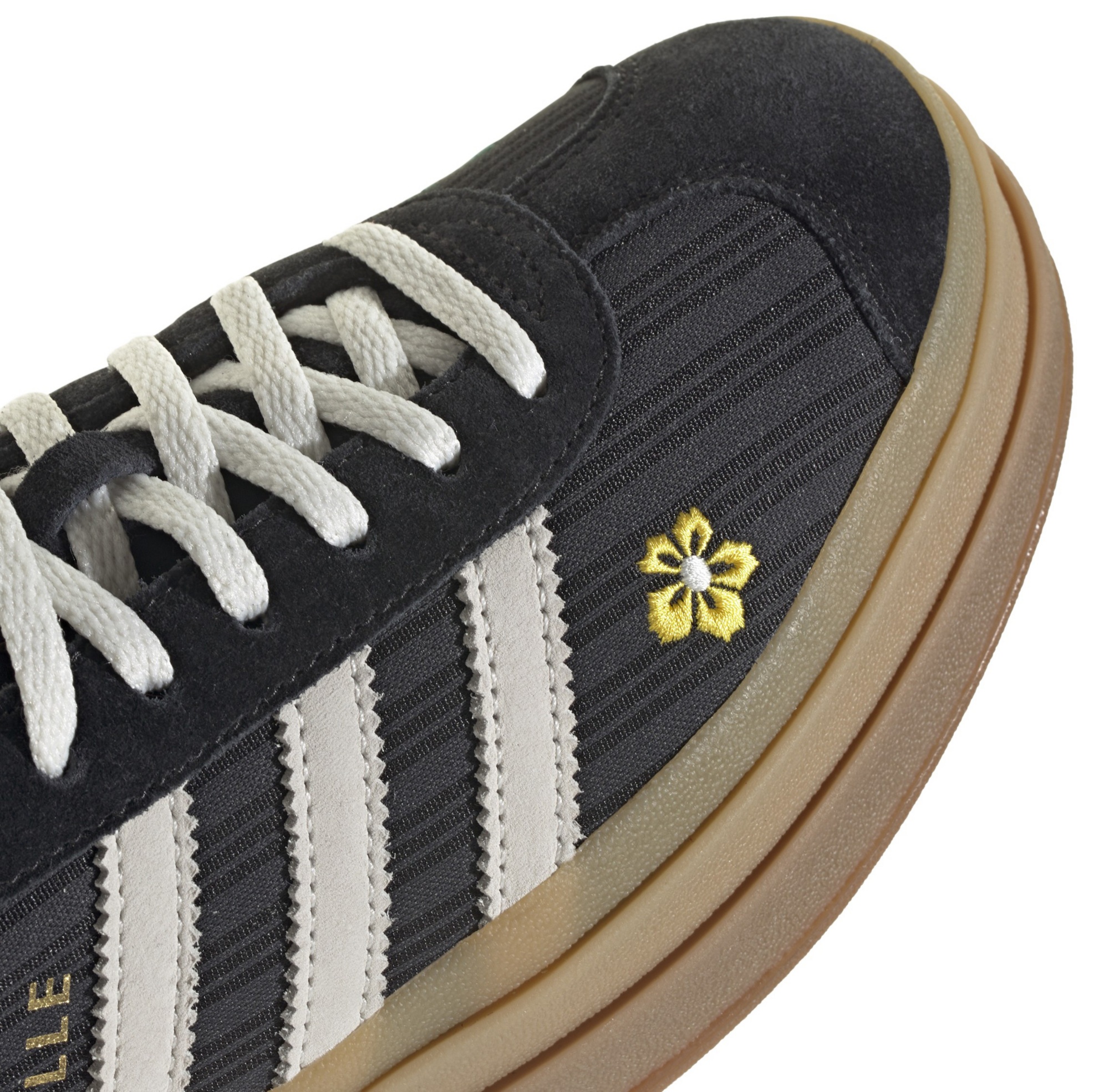 adidas Originals Women's Gazelle Bold Shoes - Core Black/Off White/Eqt Yellow - View 7