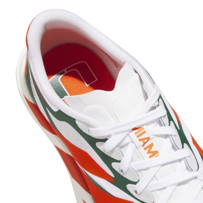 adidas Men's Adizero EVO SL EXO Miami Running Shoes - Ftwr White/Dark Green/Collegiate Orange - View 8