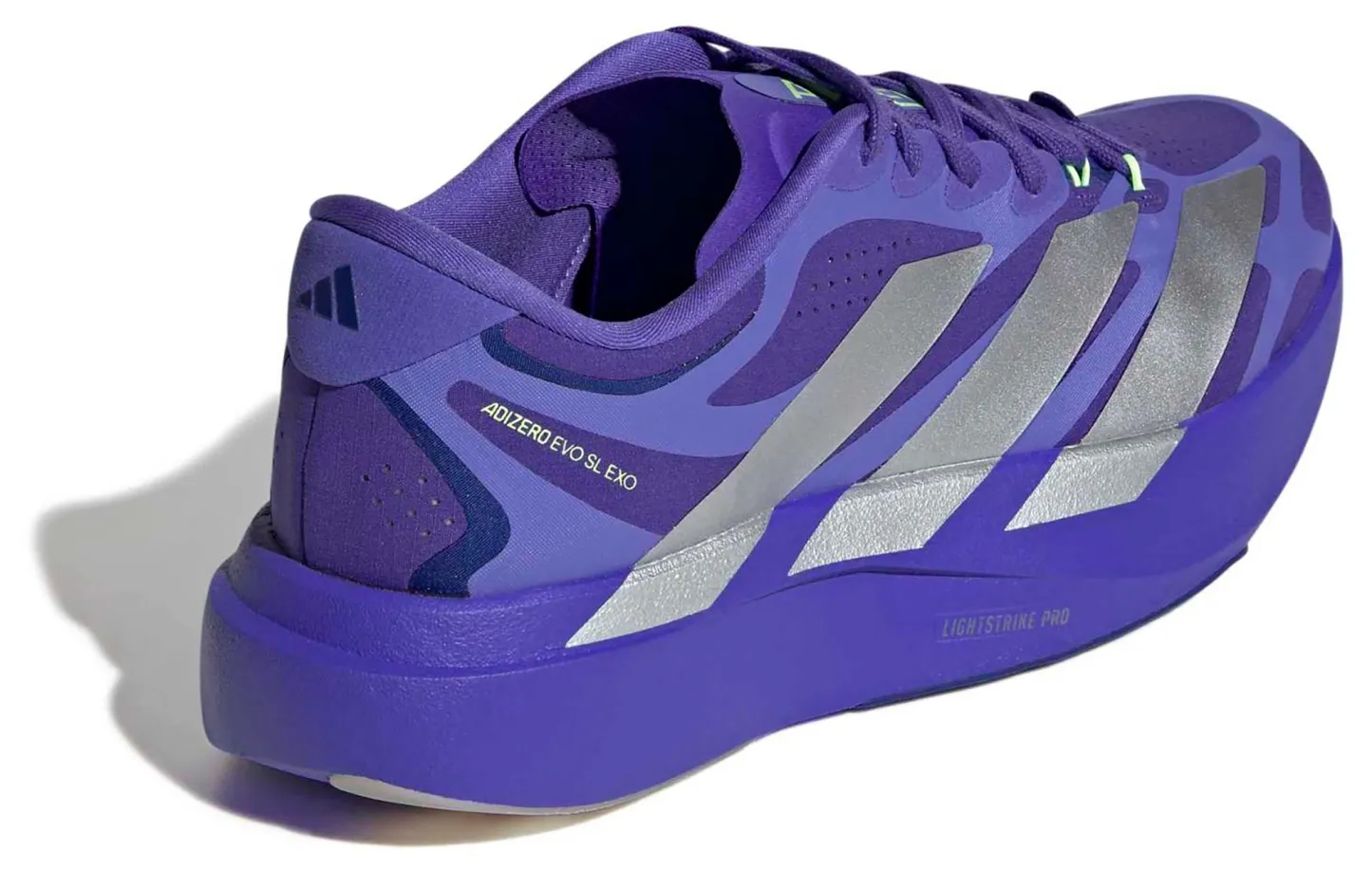 adidas Men's Adizero EVO SL EXO Running Shoes - Solar Purple/Silver Met./Pure Purple - View 6