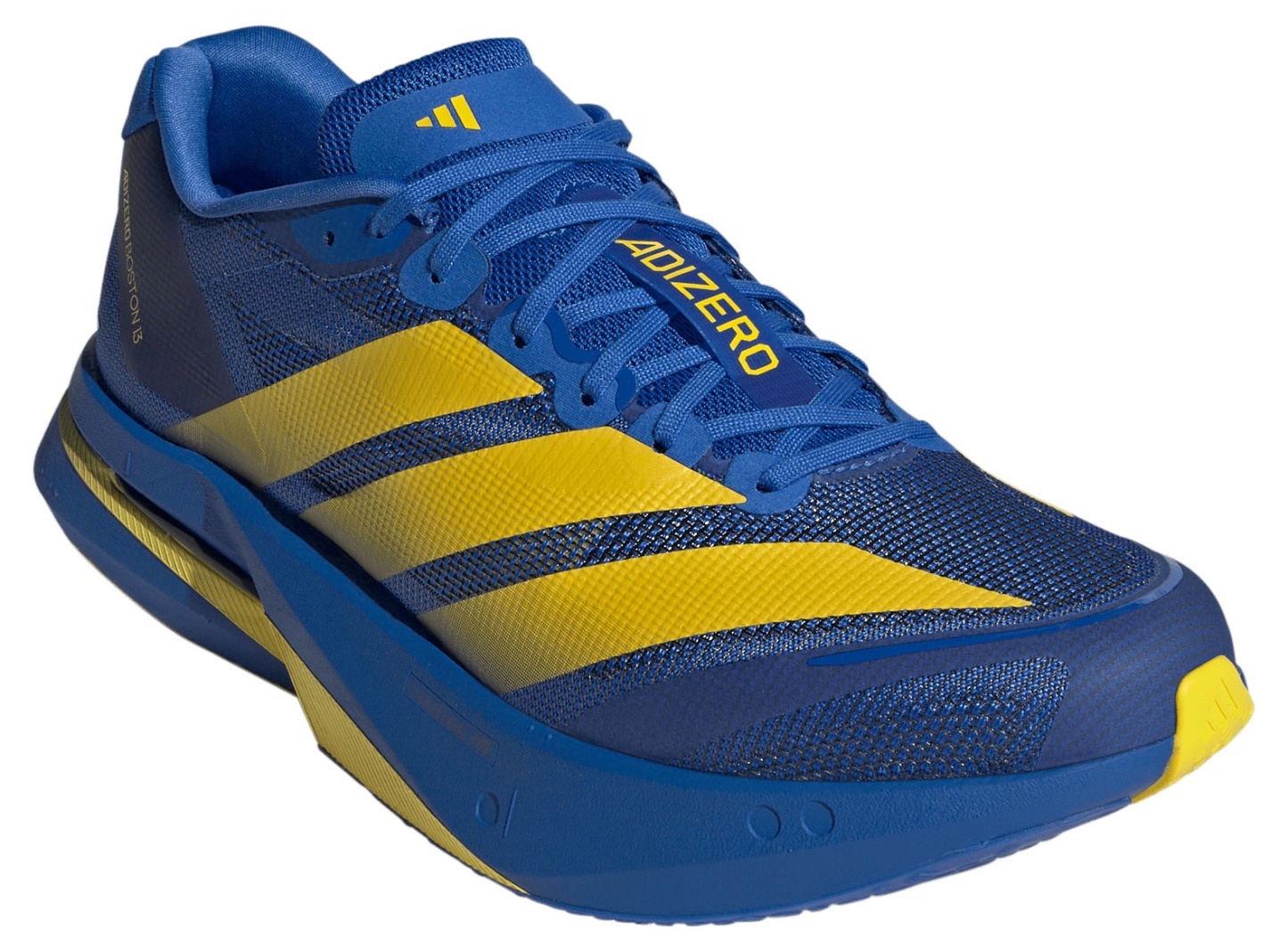 adidas Men's Adizero Boston 13 Running Shoes - Blue/Yellow/Black - View 5