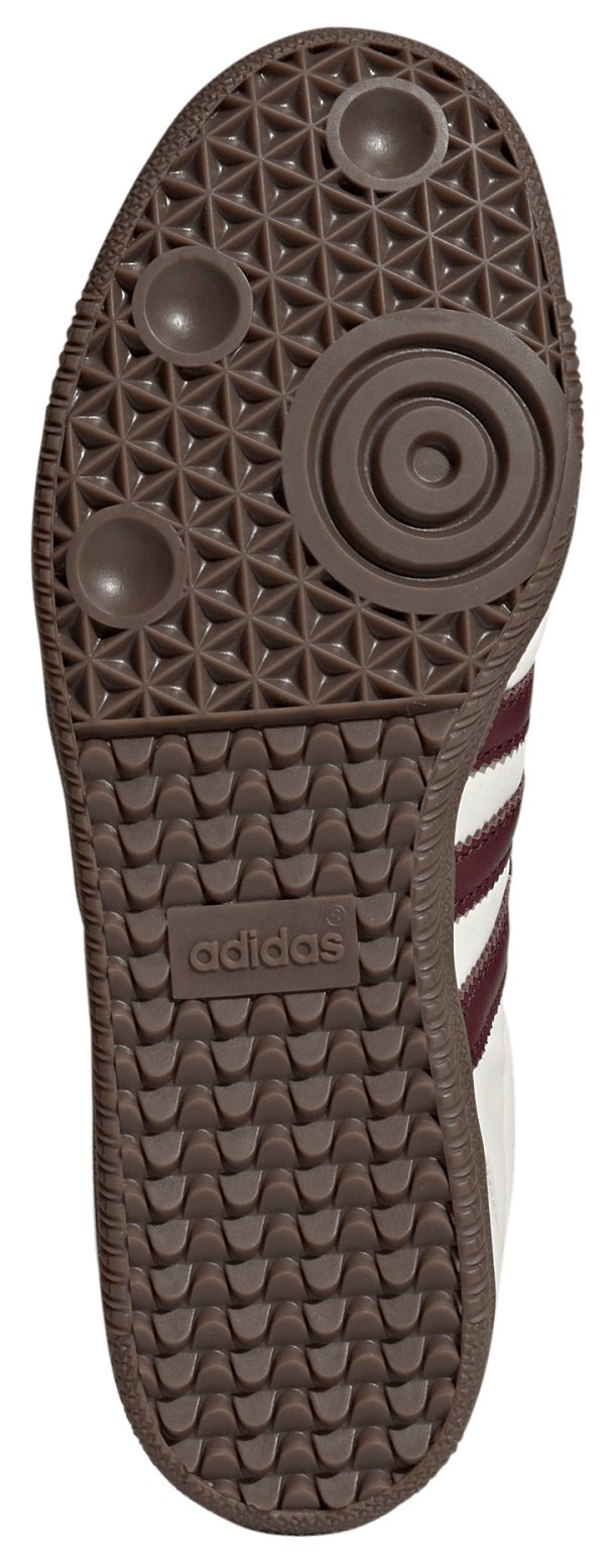 adidas Women's Long Tongue Samba Shoes - Cream White/Maroon/Gold Met - View 3