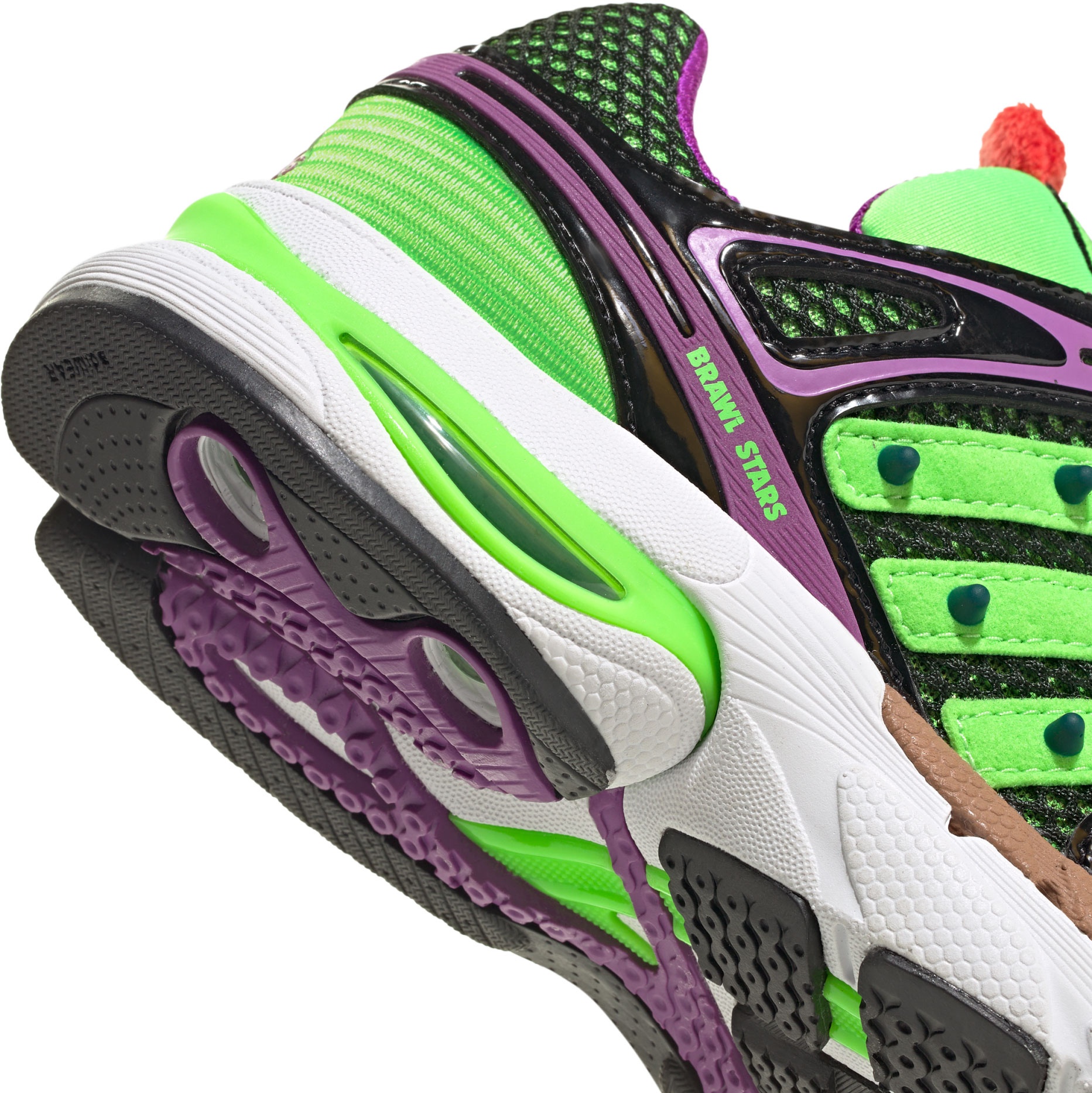 adidas Kids' Grade School Adistar 5 Brawl Shoes - Black/Green/Green - View 7