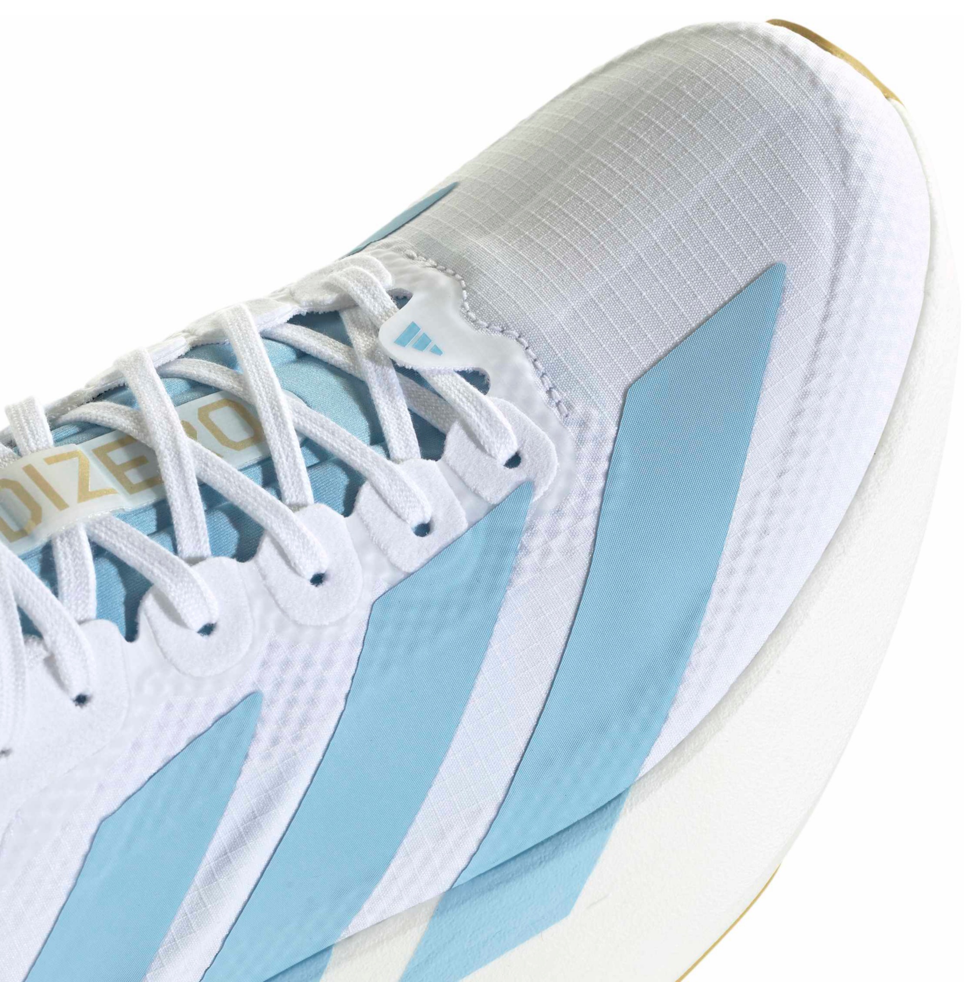 adidas Women's Adizero EVO SL Running Shoes - White/Clear Blue/Matte Gold - View 7