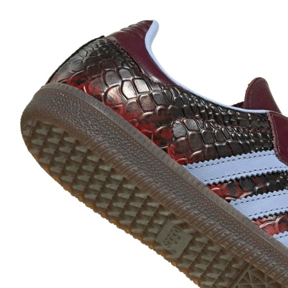adidas Women's Samba OG Shoes - Snakeskin Maroon/Blue Dawn - View 8