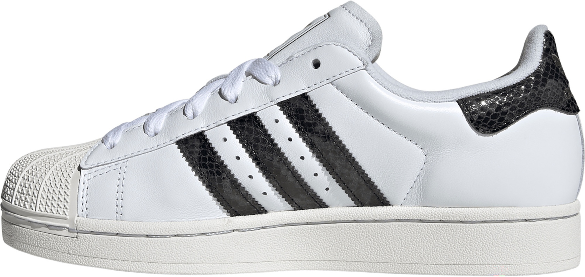 adidas Women's Superstar II Shoes - White/Grey Snakeskin - View 4