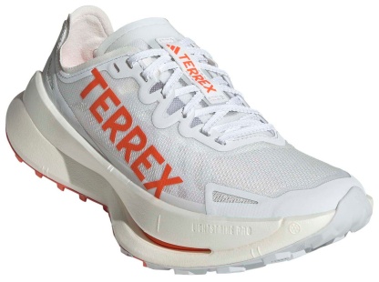 adidas Women's Terrex Agravic Speed Ultra Trail Running Shoes - White/Orange - View 5