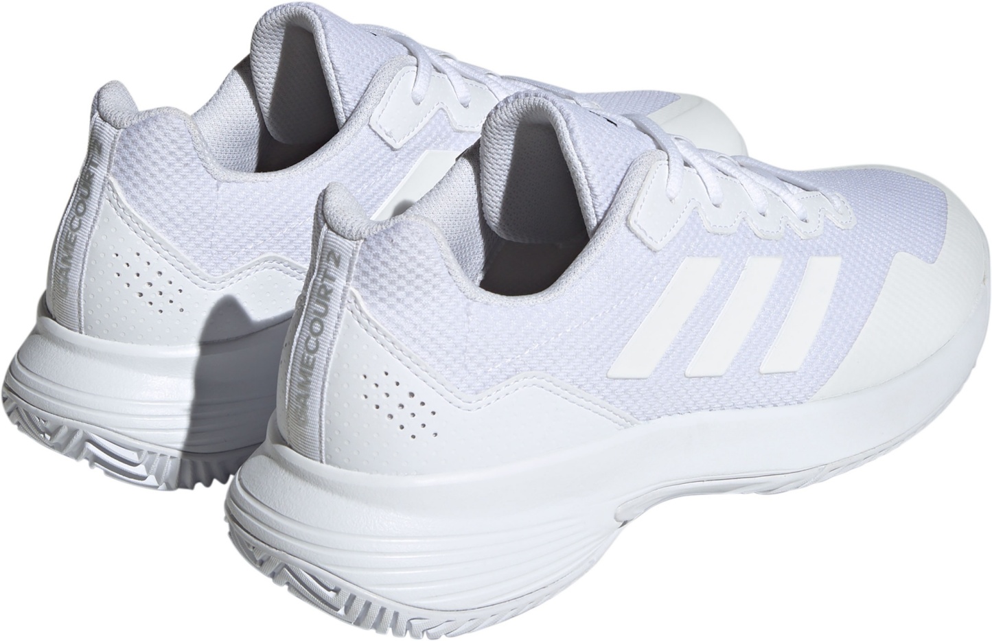adidas Men's Gamecourt 2 Tennis Shoes - White/White/Silver - View 6