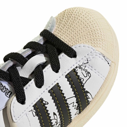 adidas Toddler Pokémon Superstar II Shoes - Ftwr White/Core Black/Gold Met. - View 7