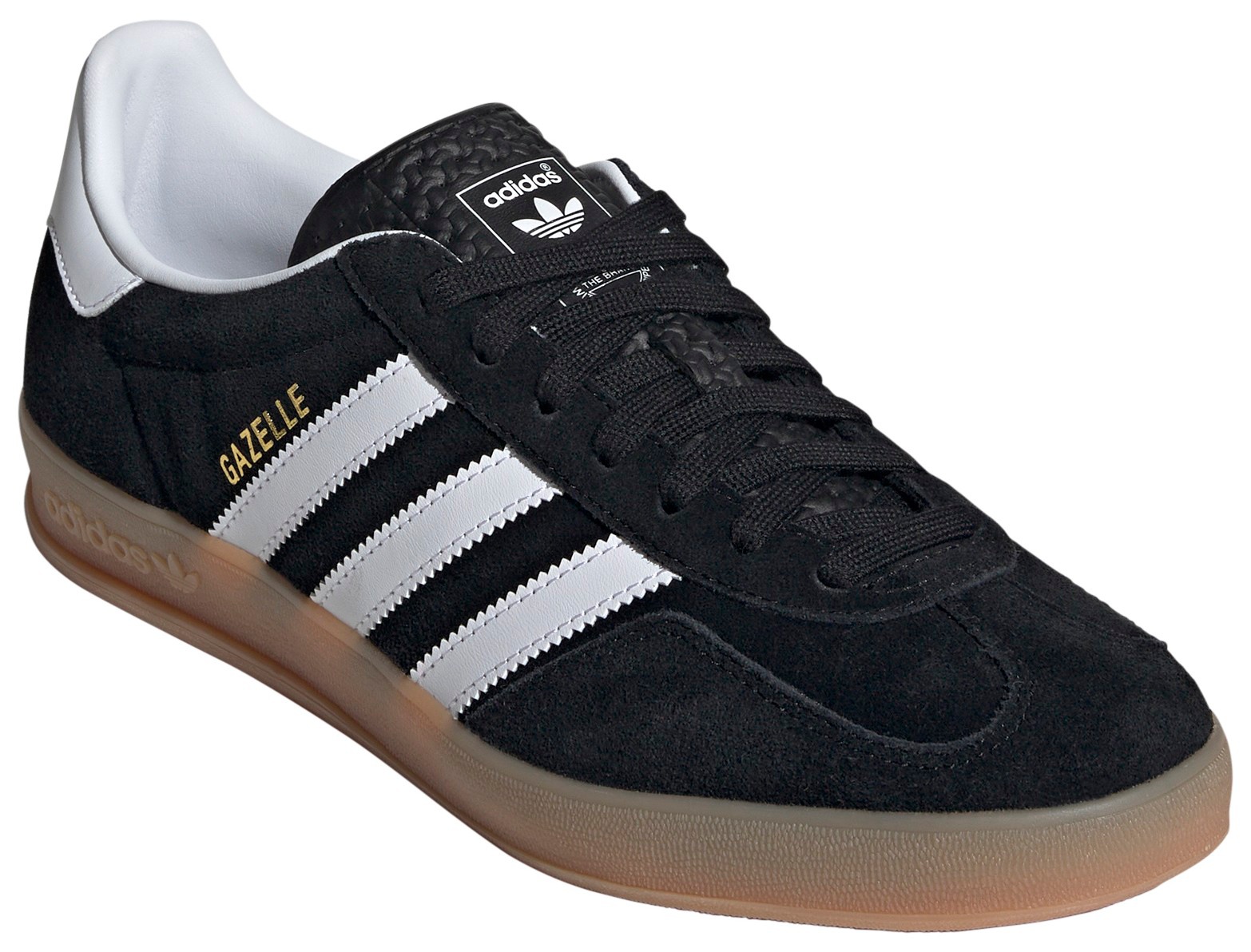 adidas Men's Gazelle Indoor Shoes - Black/White/Gum - View 5