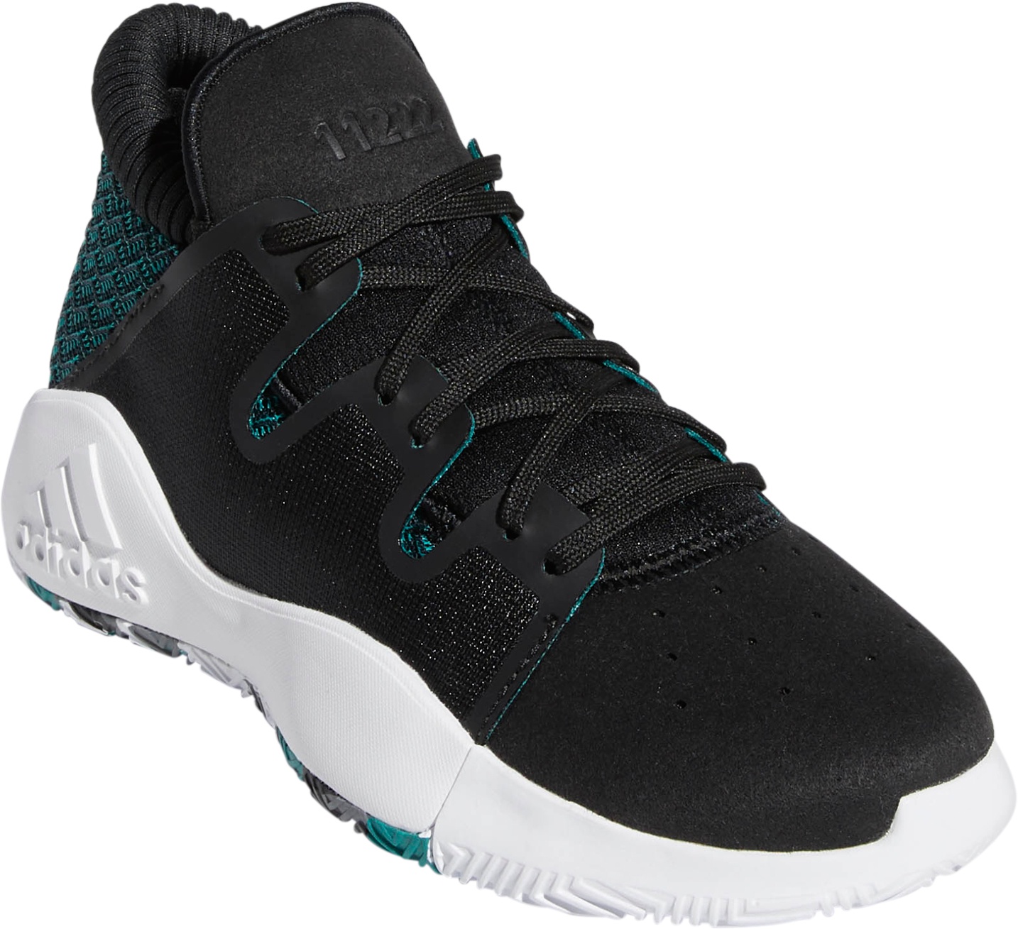 adidas Kids' Grade School Pro Vision Basketball Shoes - Black/Green - View 5