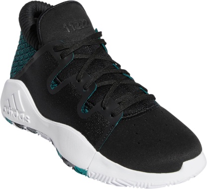adidas Kids' Grade School Pro Vision Basketball Shoes - Black/Green - View 5