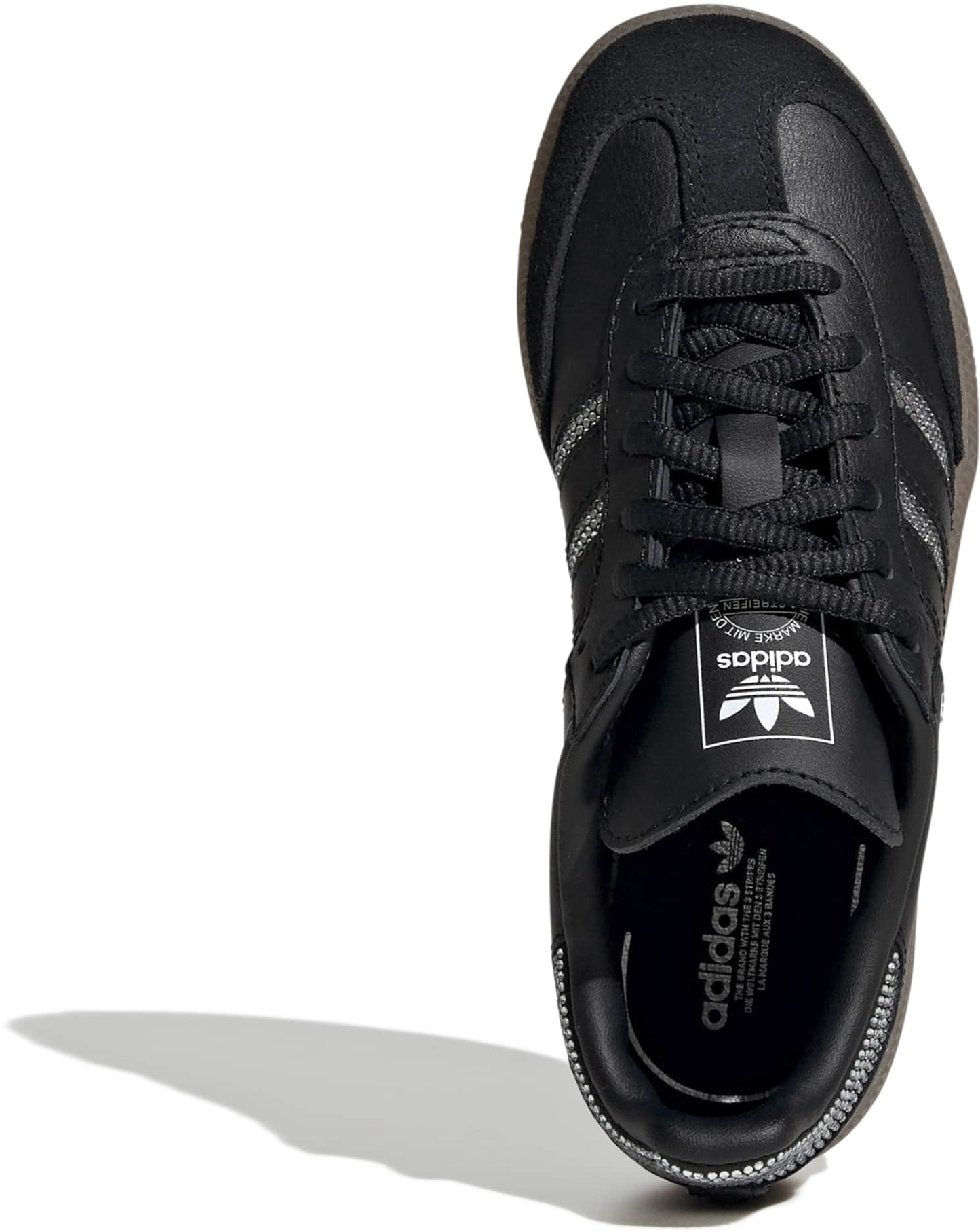 adidas Kids' Preschool Samba OG Shoes - Black/Black/Silver Metallic - View 2