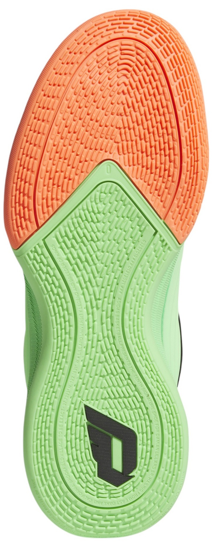 adidas Dame X Basketball Shoes - Green/Orange/Black - View 3