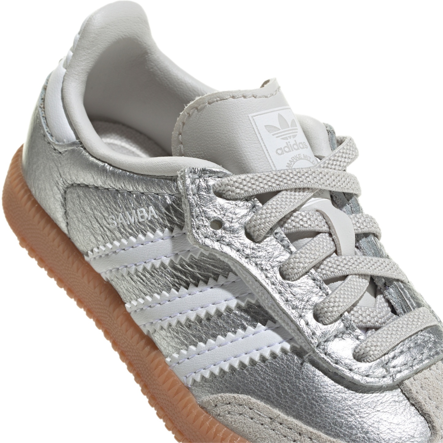 adidas Toddler Samba OG Shoes - Silver Met/White/Gum - View 8
