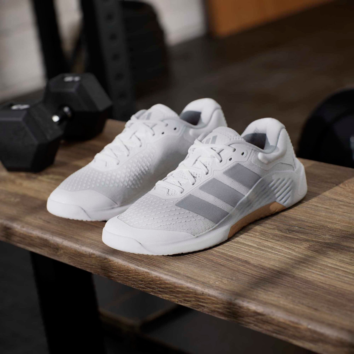 adidas Men's Dropset 4 Training Shoes - Ftwr White/Halo Silver/Ftwr White - View 10