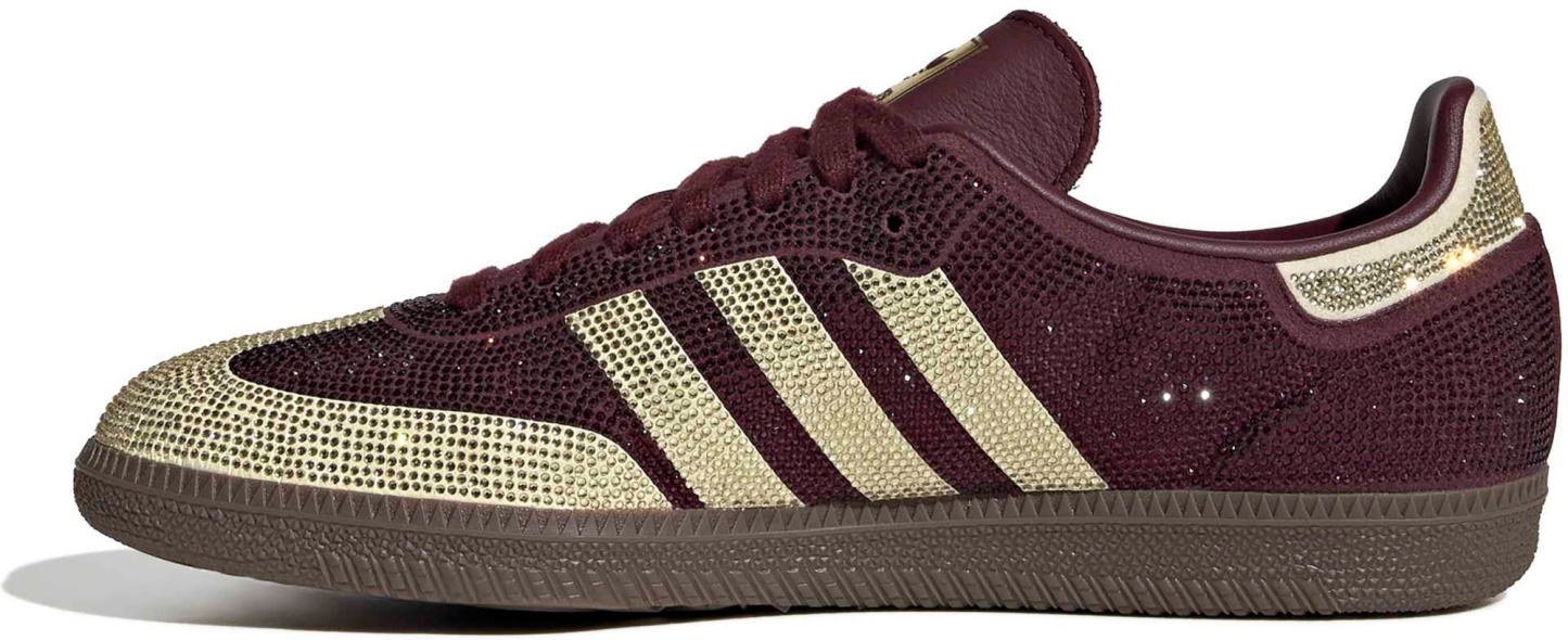 adidas Women's Samba OG Shoes - Rhinestone Maroon/Vanlla - View 4