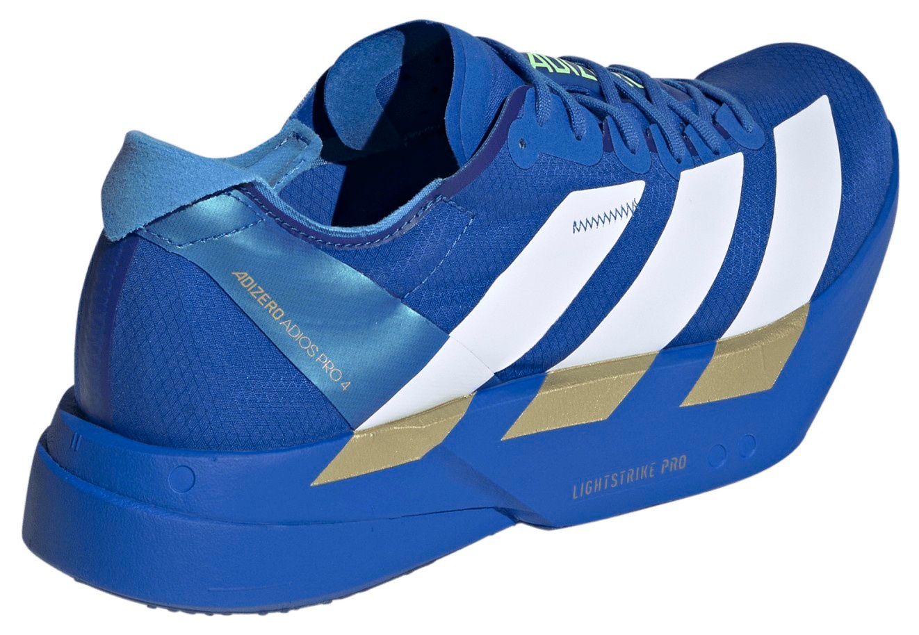 adidas Men's Adizero Adios Pro 4 Running Shoes - Blue/Ftwr White/Lime Burst - View 6