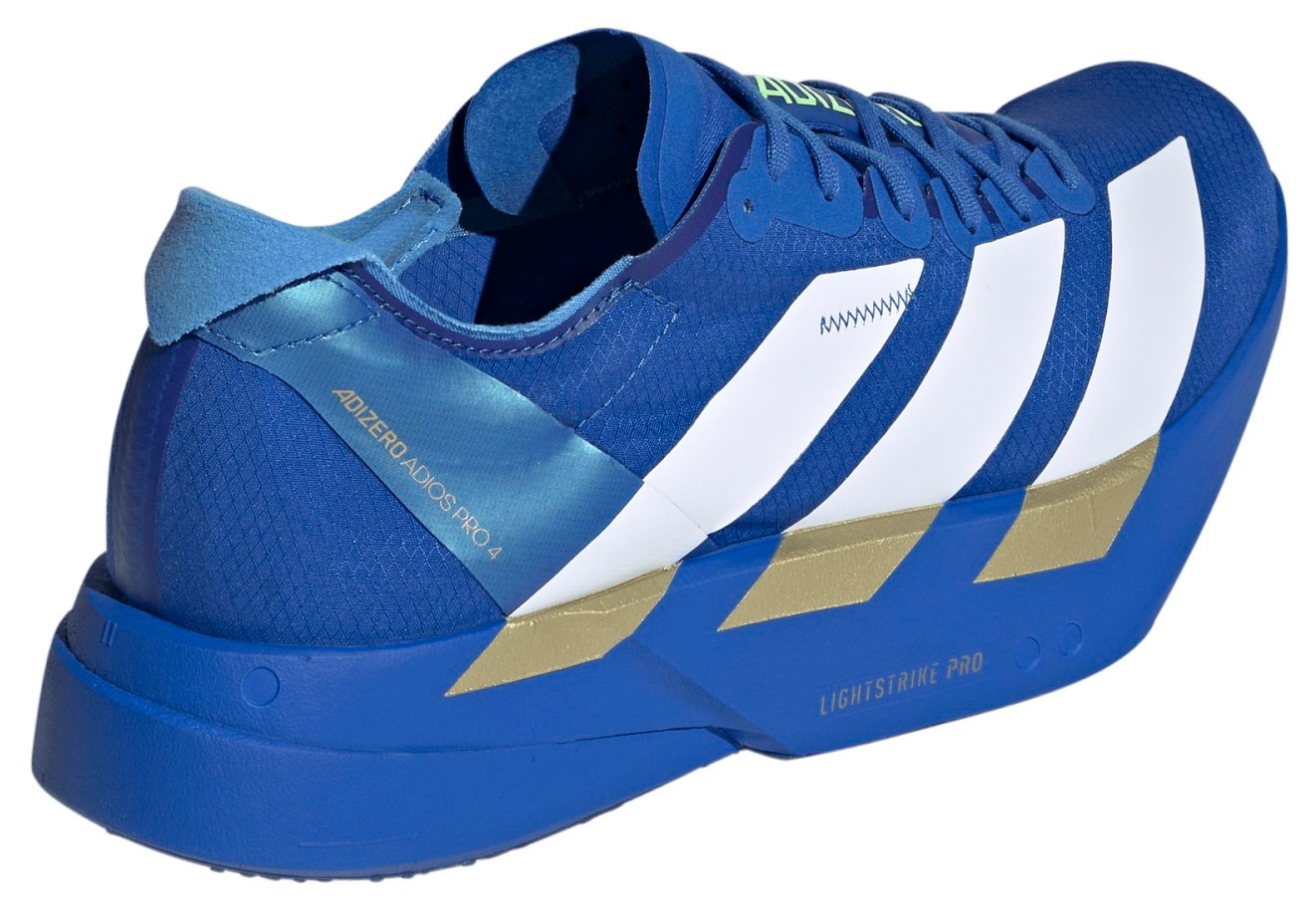 adidas Men's Adizero Adios Pro 4 Running Shoes - Blue/Ftwr White/Lime Burst - View 6