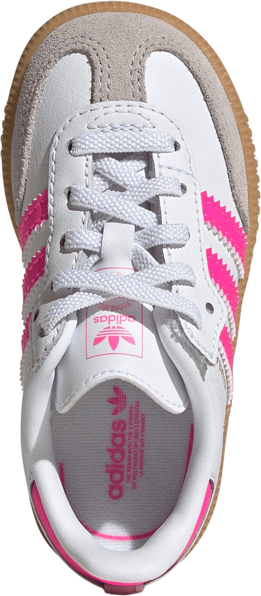 adidas Toddler Samba OG Shoes - White/Neon Pink - View 2