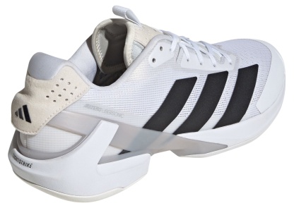 adidas Men's Adizero Ubersonic 5 Tennis Shoes - White/Black/Silver Metallic - View 6