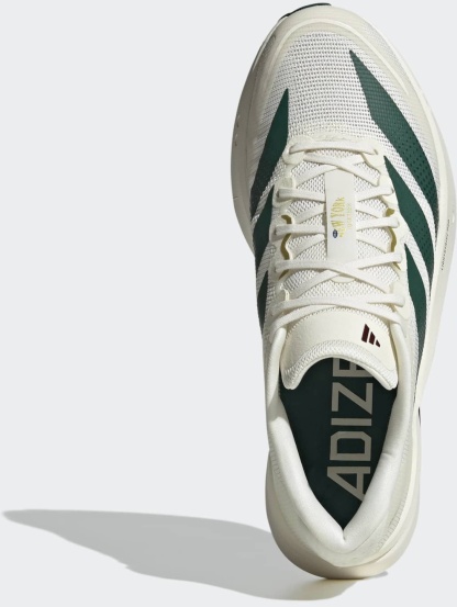 adidas Men's Adizero Boston 13 Running Shoes - White/Collegiate Green/Royal - View 3