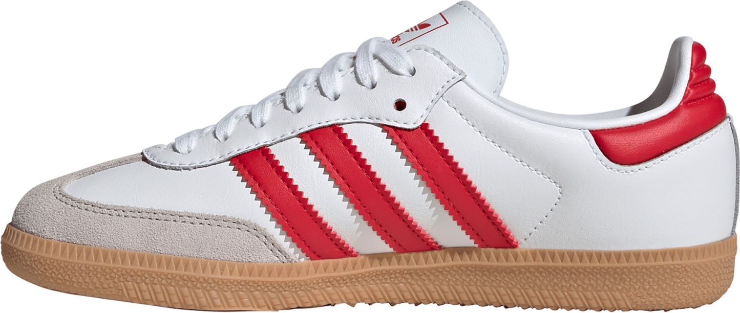 adidas Kids' Grade School Samba OG Shoes - White/Red - View 4