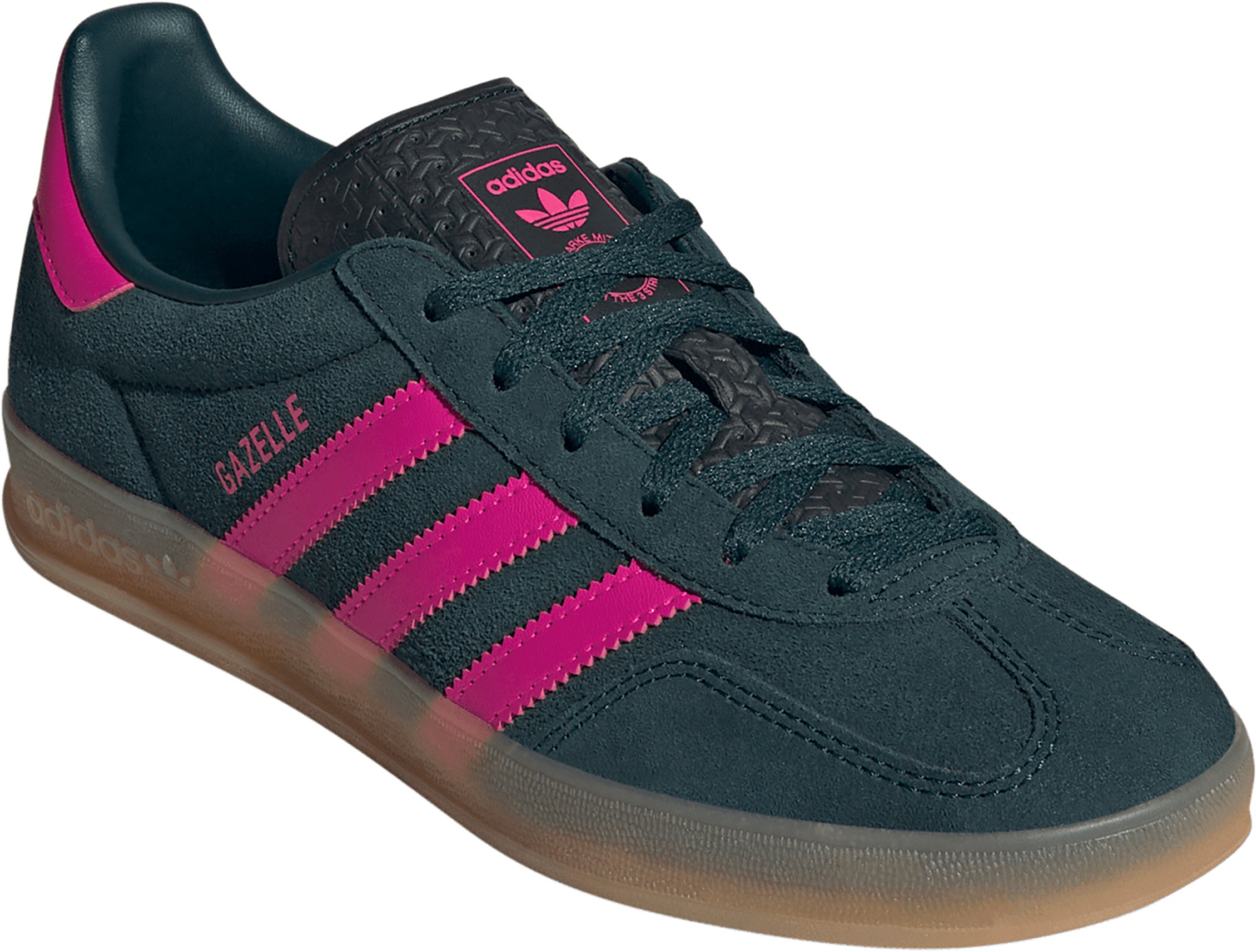 adidas Women's Gazelle Indoor Shoes - Green/Pink - View 5