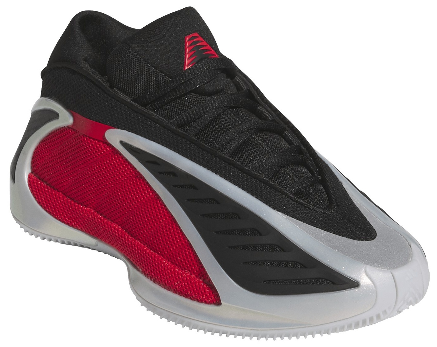 adidas Kids' Grade School Anthony Edwards 2 'Bulldawgs' Basketball Shoes - Silver Metallic/Pure Ruby/Black - View 6