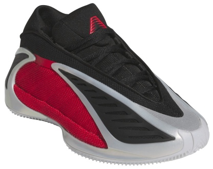 adidas Kids' Grade School Anthony Edwards 2 'Bulldawgs' Basketball Shoes - Silver Metallic/Pure Ruby/Black - View 6