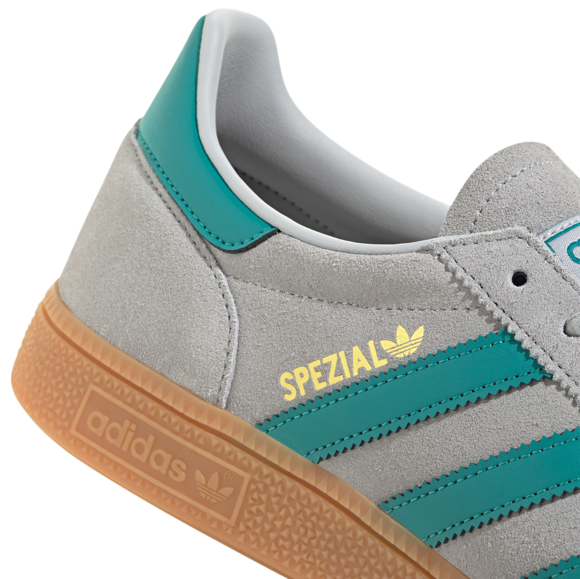 adidas Men's Handball Spezial Shoes - Grey/Pure Teal/Gold Met - View 3