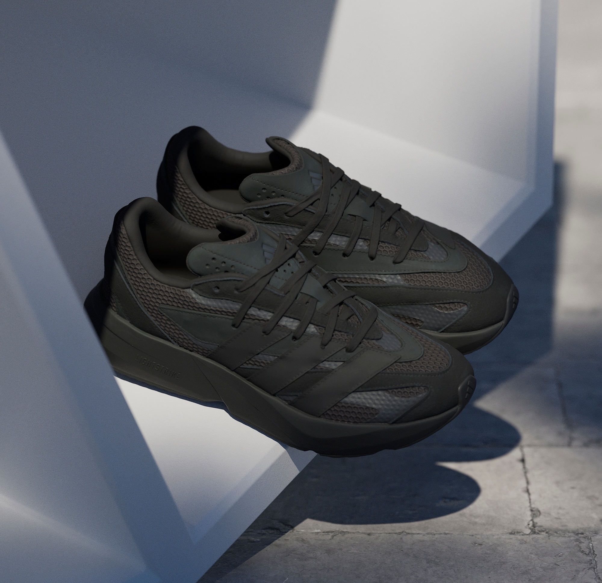 adidas Men's Lightblaze Shoes - Black/Carbon - View 4