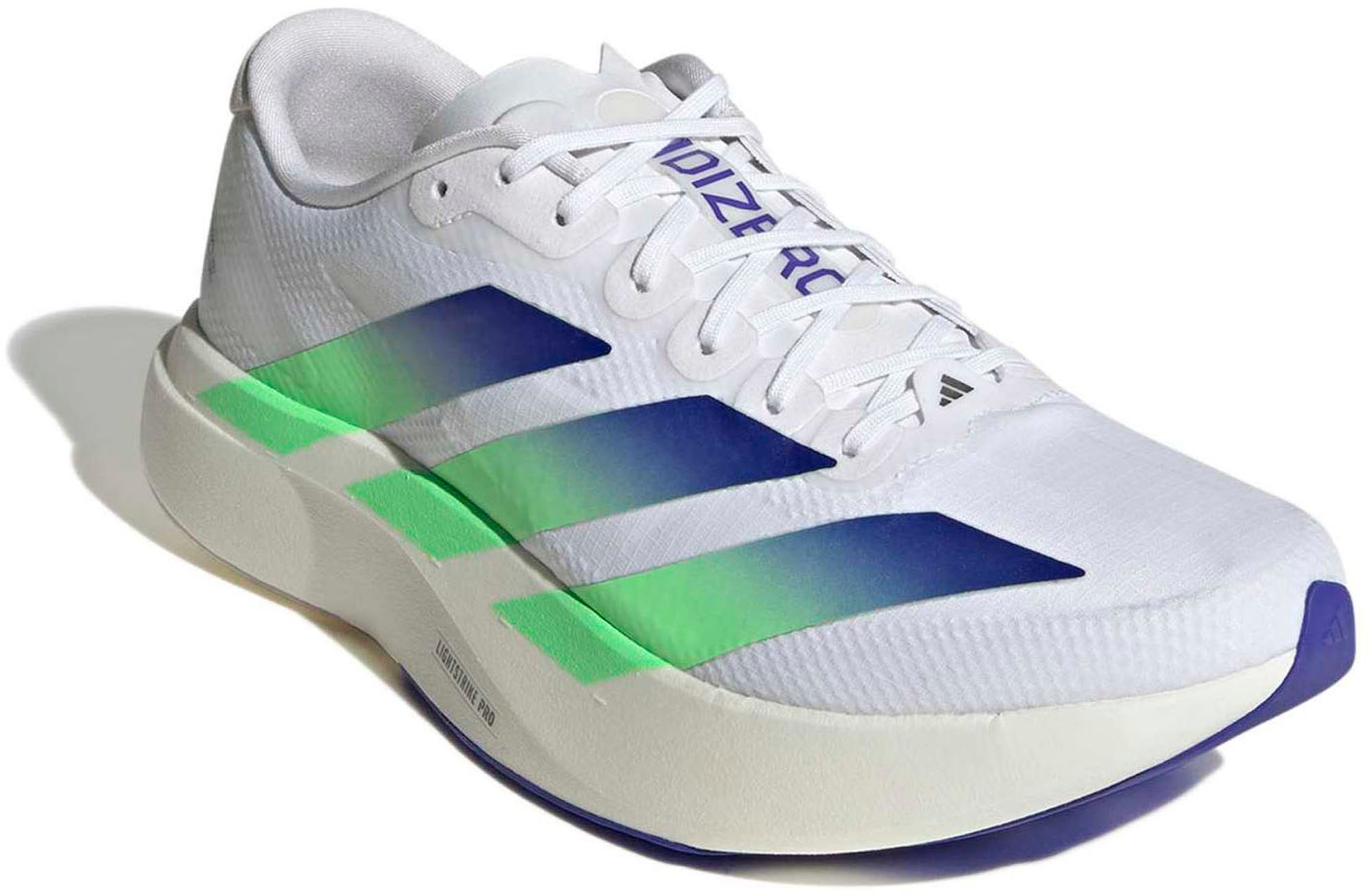 adidas Men's Adizero EVO SL Woven Running Shoes - White/Beam Green/White - View 5