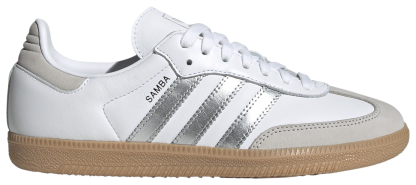 adidas Women's Samba OG Shoes - White/Silver/Gum - View 1