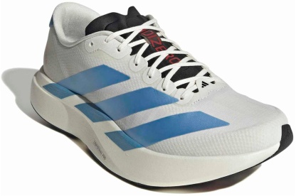 adidas Men's Adizero EVO SL Woven Running Shoes - White/Light Blue/Bright Red - View 5