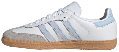 adidas Kids' Grade School Samba OG Shoes - White/Sky/Gum - View 4