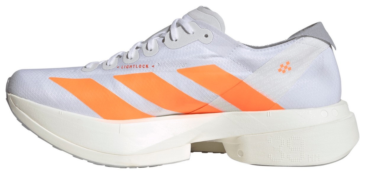 adidas Men's Adizero Adios Pro 4 Running Shoes - Ftwr White/Lucid Orange/Lucid Red - View 4