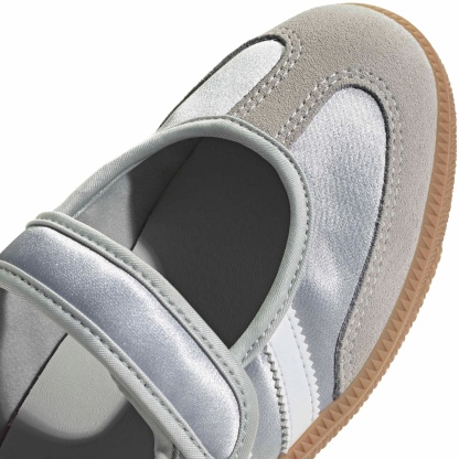 adidas Kids' Grade School Samba Jane Shoes - Silver Metallic/White - View 7