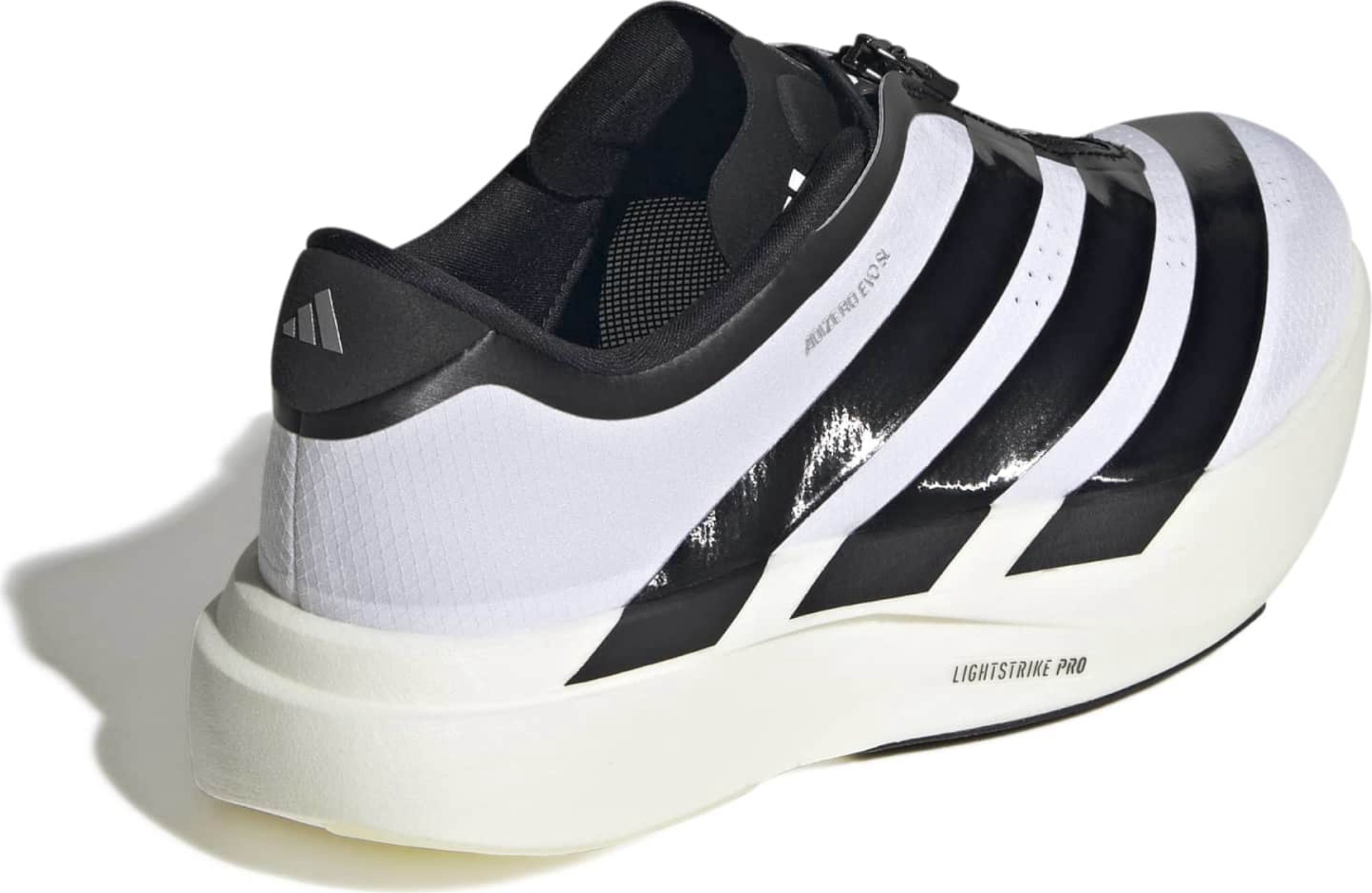 adidas Women's Adizero EVO SL Zip Running Shoes - White/Black/Silver Met - View 9