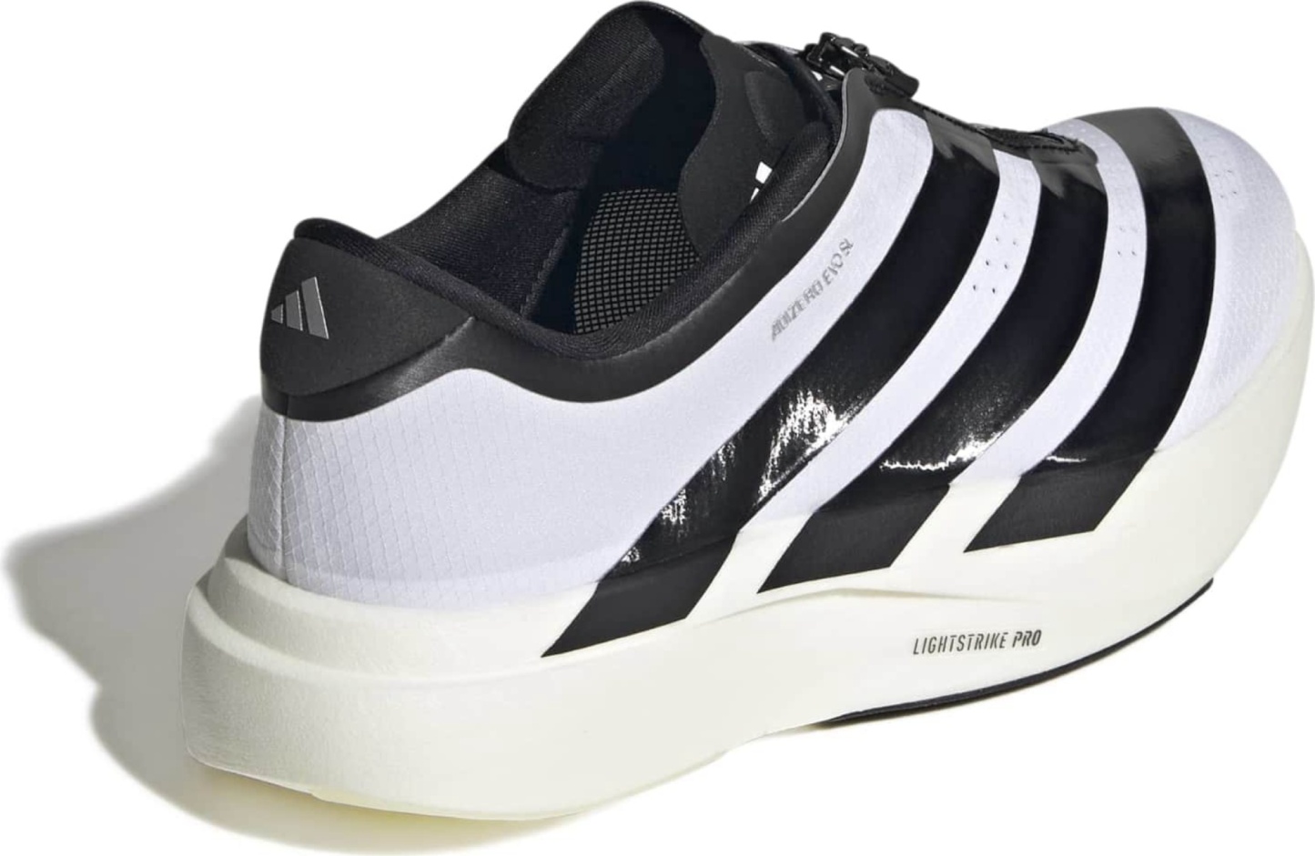 adidas Women's Adizero EVO SL Zip Running Shoes - White/Black/Silver Met - View 9