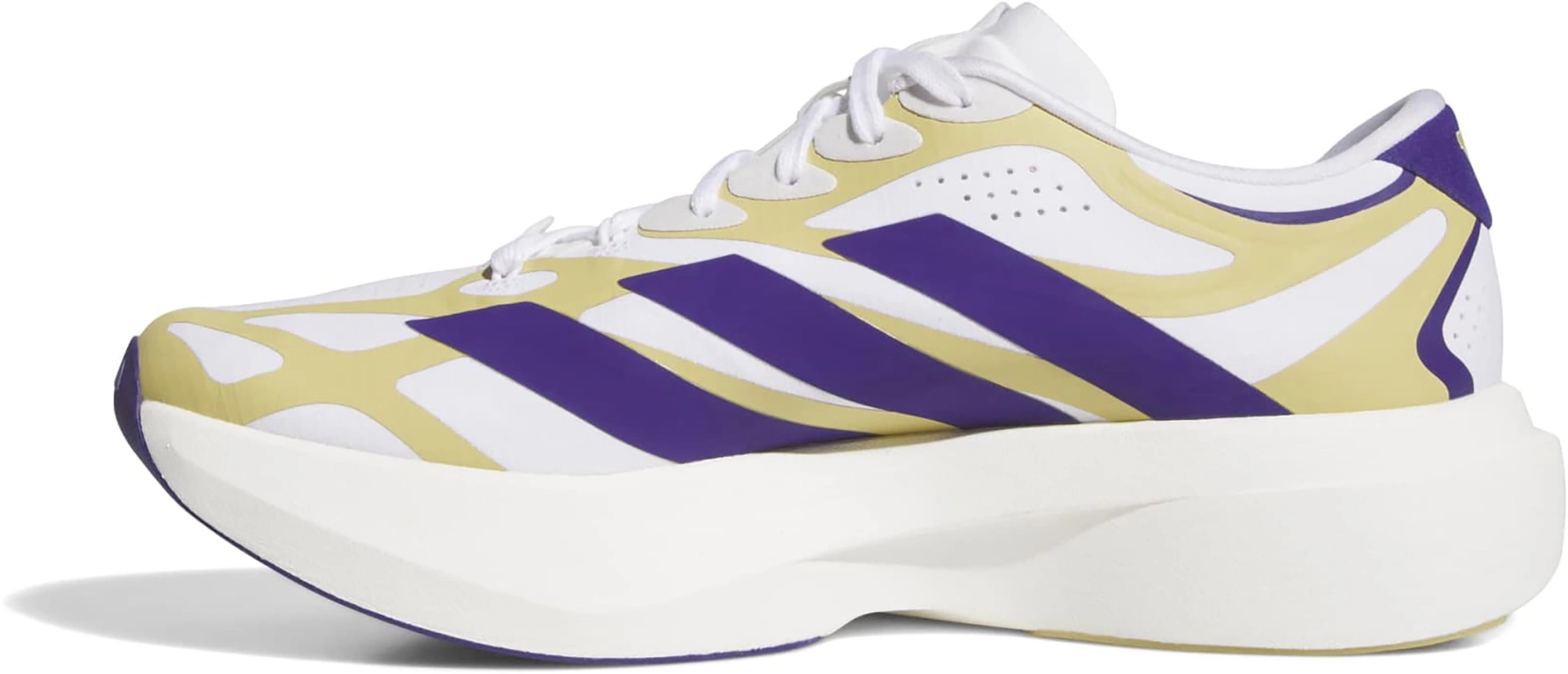 adidas Men's Adizero EVO SL EXO Washington Running Shoes - Ftwr White/Collegiate Purple.Team Sand - View 5
