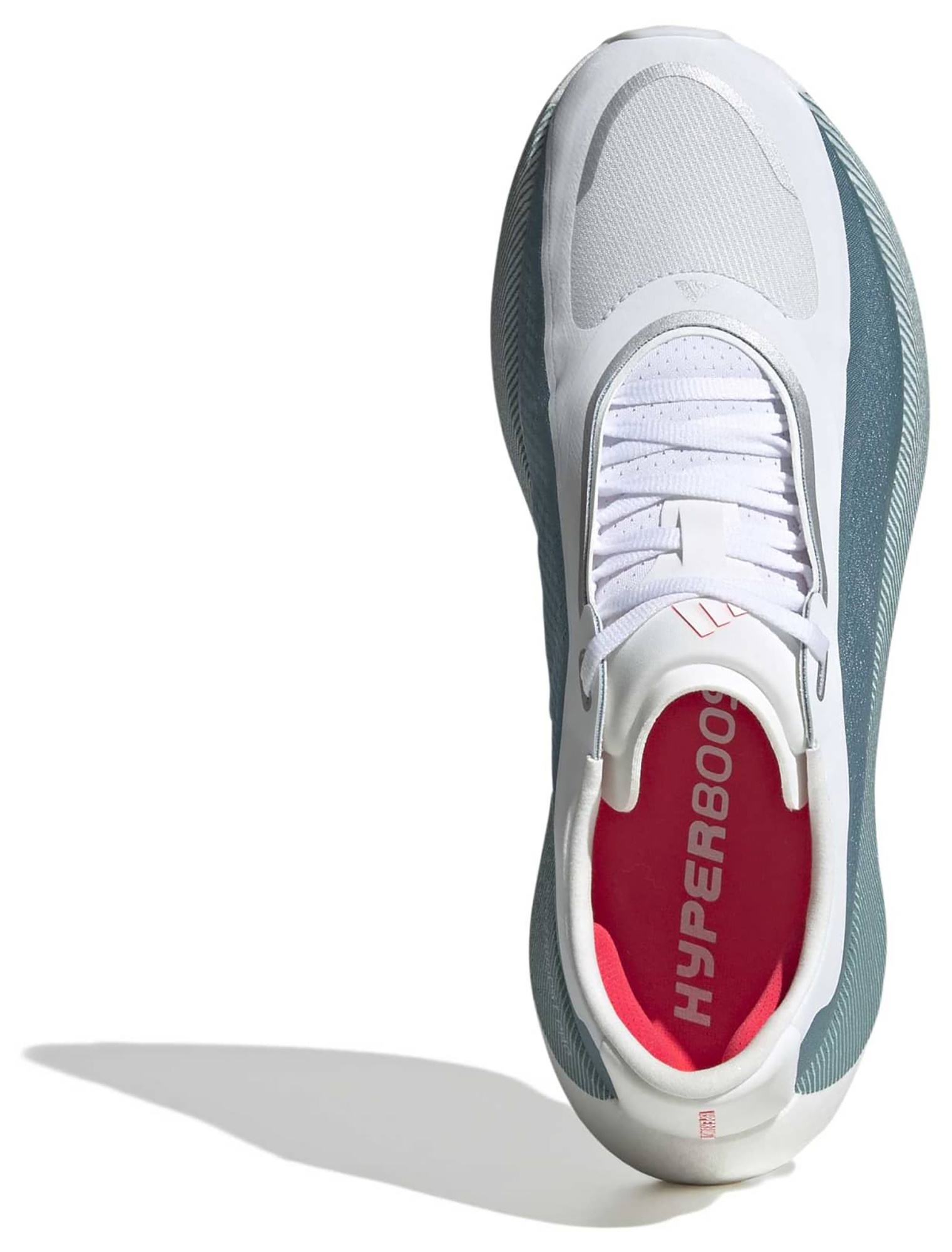 adidas Men's Hyperboost Edge Running Shoes - White/Petrol Mtlc/Lucid Red - View 3