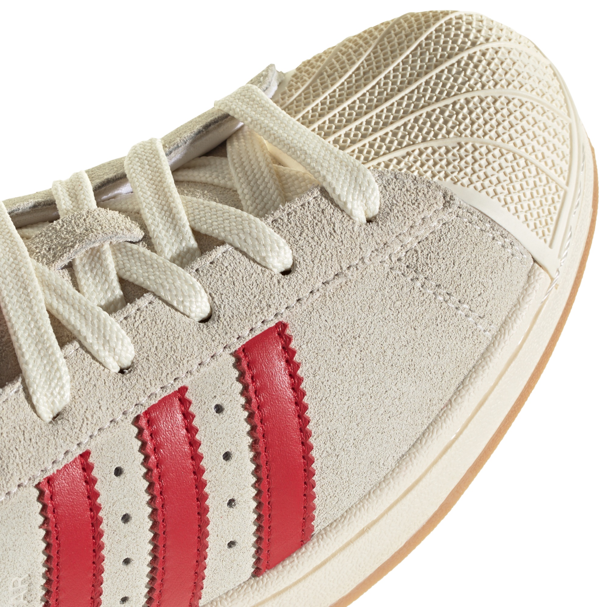 adidas Women's Superstar II Shoes - Cream White/Better Scarlet/Gum - View 7