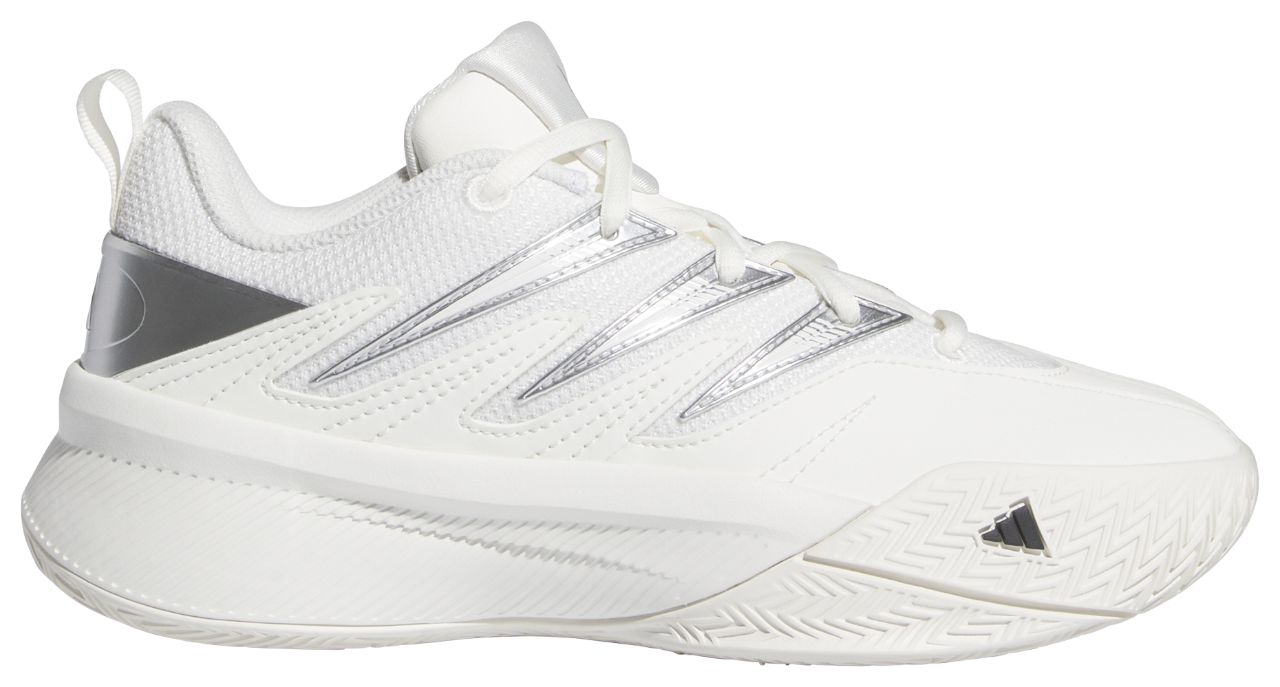 adidas Kids' Grade School Certified Damian Lillard 3 Basketball Shoes - White/Black/Silver - View 1