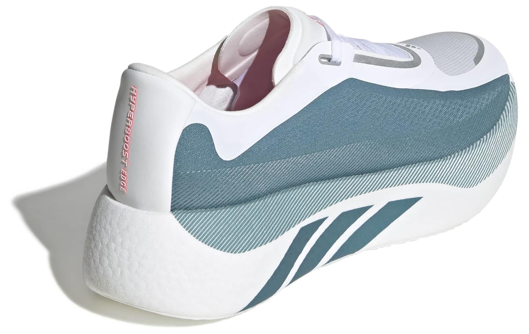 adidas Men's Hyperboost Edge Running Shoes - White/Petrol Mtlc/Lucid Red - View 7