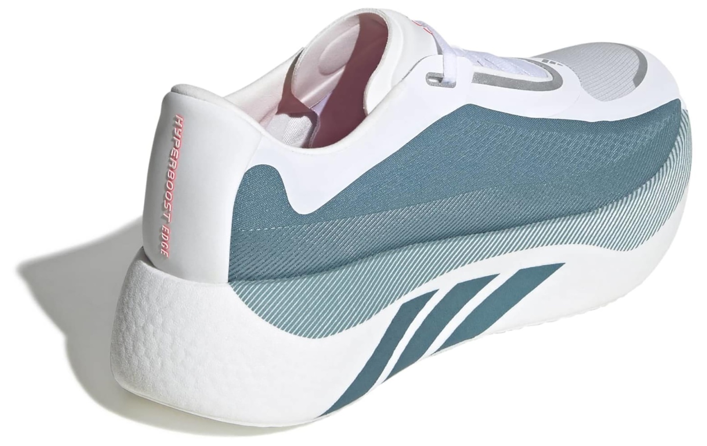 adidas Men's Hyperboost Edge Running Shoes - White/Petrol Mtlc/Lucid Red - View 7