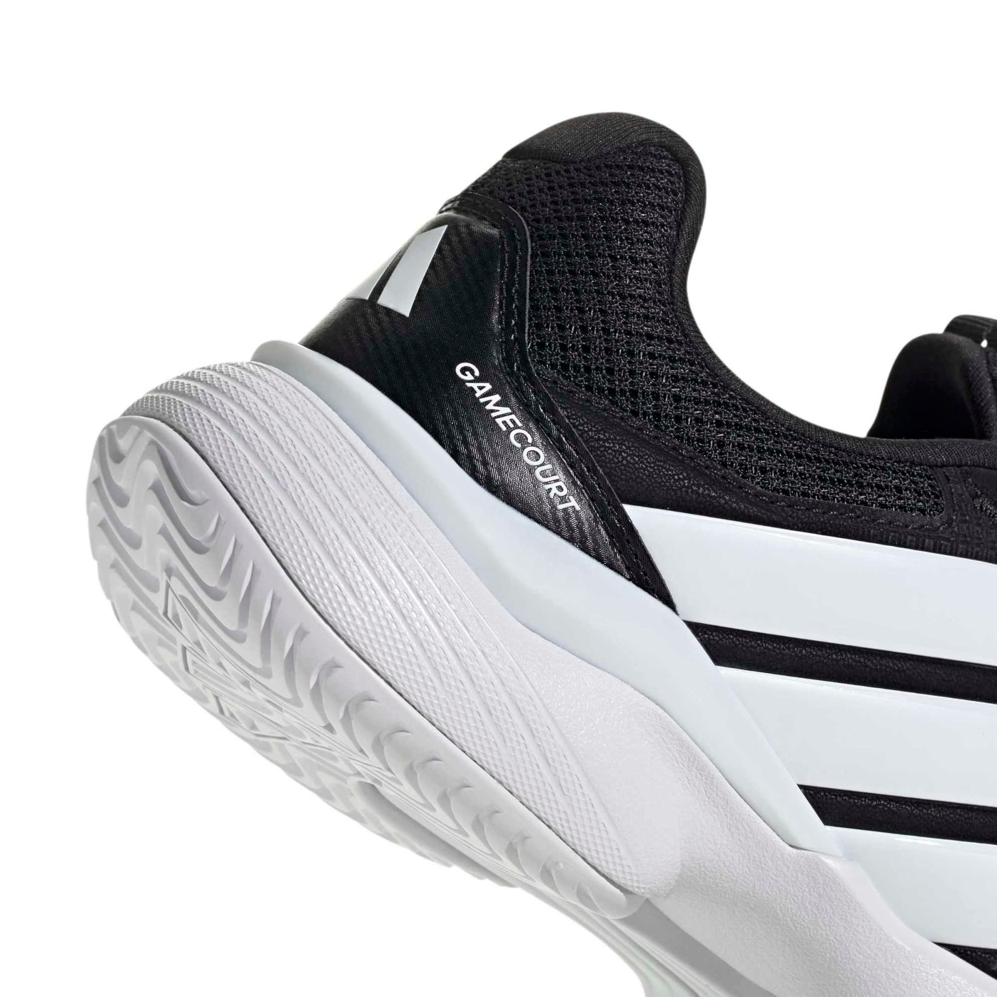 adidas Men's GameCourt 3 All Court Tennis Shoes - Core Black/Ftwr White/Ftwr Whi - View 8