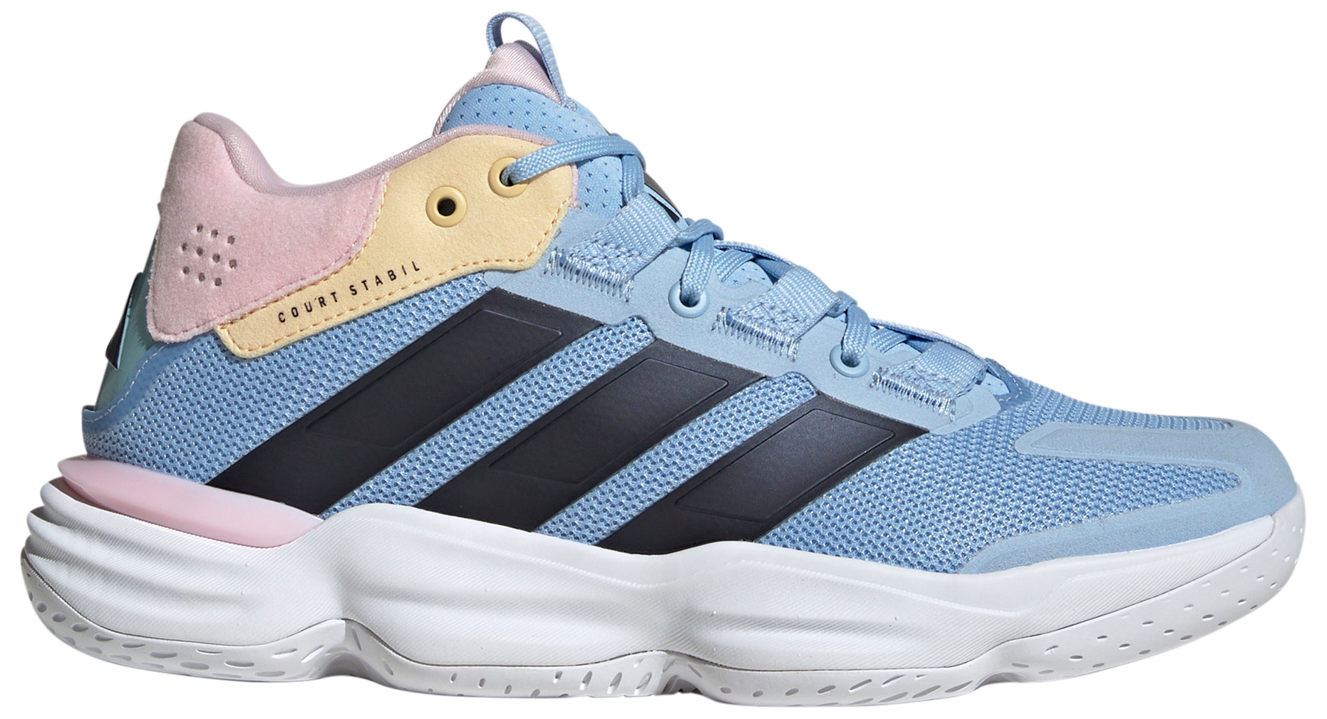 adidas Women's Court Stabil Volleyball  Shoes - White/Bright Royal - View 1