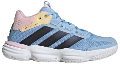 adidas Women's Court Stabil Volleyball  Shoes - White/Bright Royal - View 1