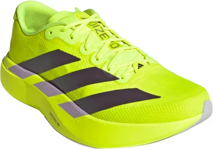 adidas Men's Adizero EVO SL Woven Running Shoes - Solar Yellow/Aurora Plum/Powder Plum - View 5