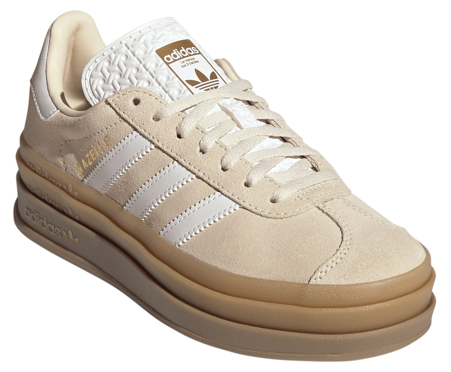 adidas Kids' Grade School Gazelle Bold Shoes - Wonder White - View 5